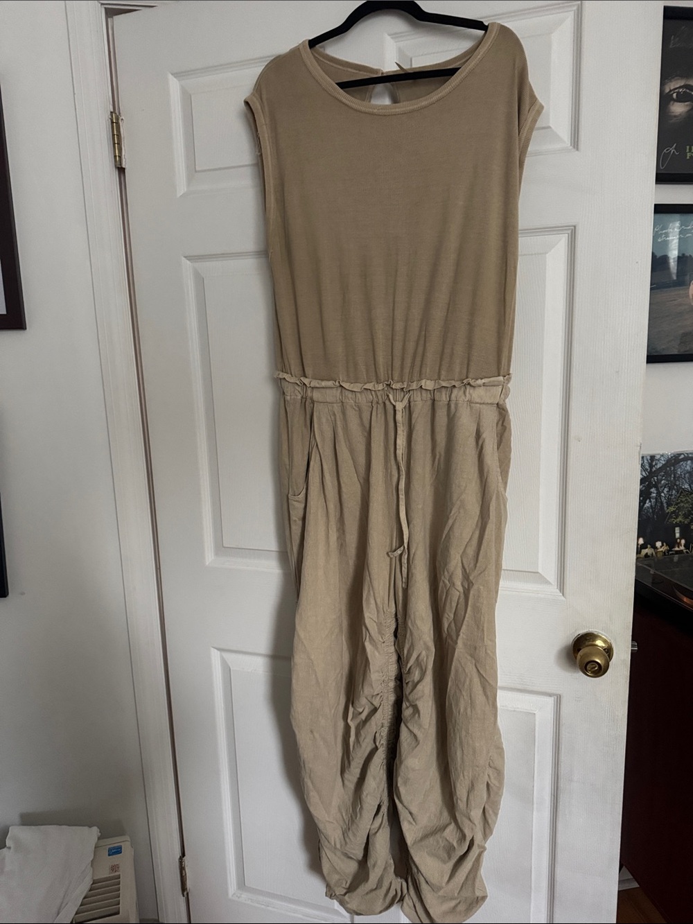 Free People Mixed Media One-Piece in “Sand Jam” Size Medium